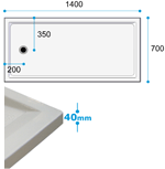 PiFalcon 1400x700 Low Level Shower Tray
