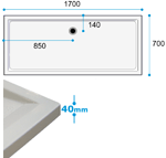 Falcon 1700x700 Low level shower tray