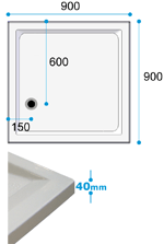 Dimensions for Falcon 100x700 Low Level Shower Tray
