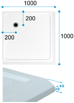 Dimensions for Lapwing Low Level SHower Tray