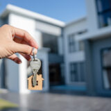 Selling Home ,landlord And New Home. The House Key For Unlocking